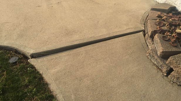 Uneven driveway